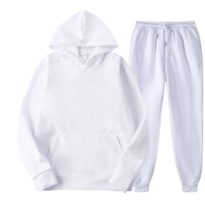 Vrijetijdskleding heren: complete jogger set met capuchontrui, comfort en stijl.