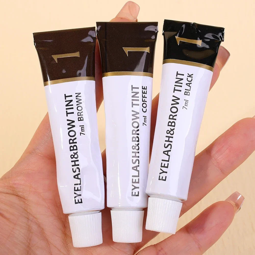 Unisex schoonheidskit voor semi-permanente wimper- en wenkbrauwkleurstof, voor stralende ogen.
