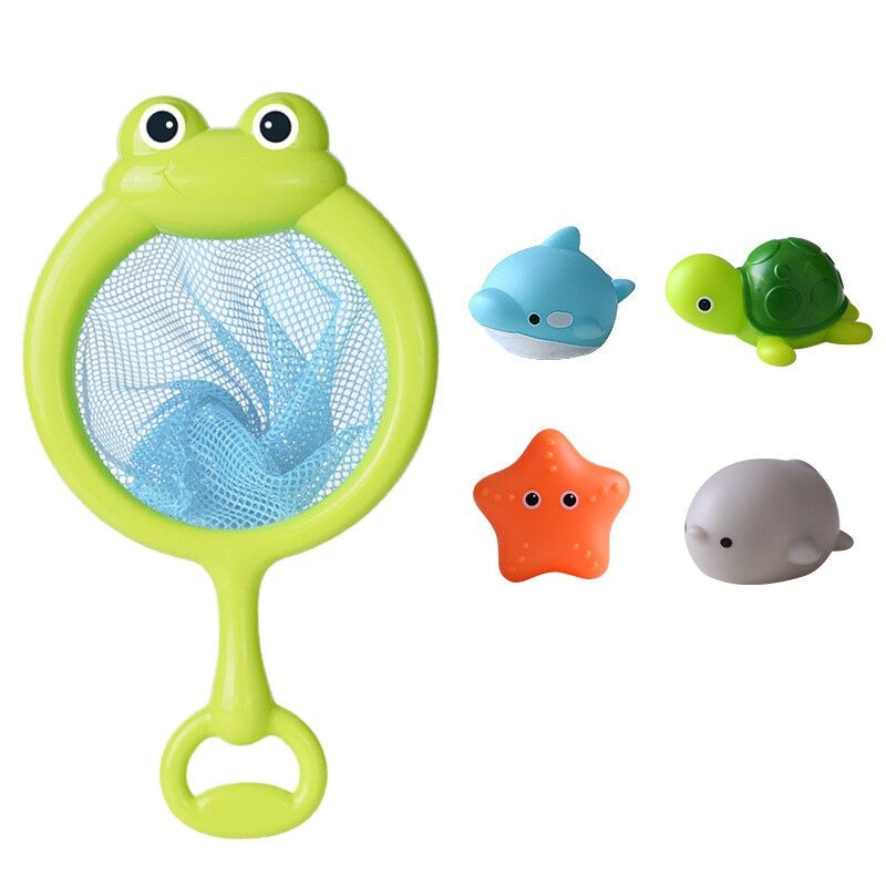 Kinderen spelen vrolijk met de magische lichtgevende badspeelgoed set, genietend van waterpret en lichtjes.