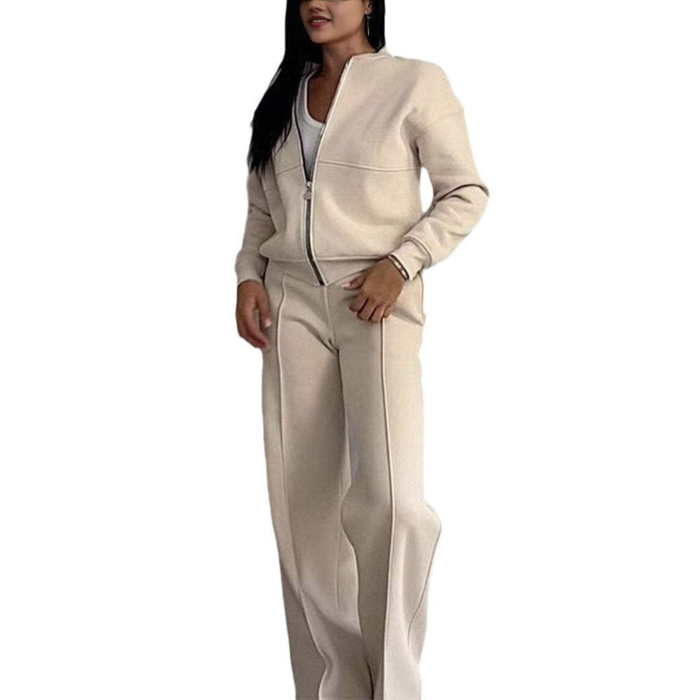 Elegant dames tweedelige set Evie, rechte pijp broekpak. Ideaal voor casual damesmode of loungewear.