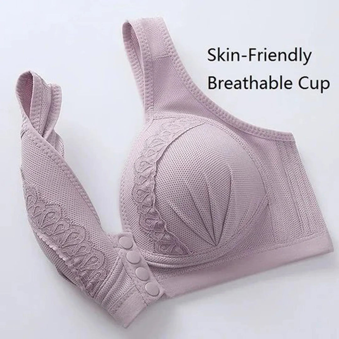 Beugelloze push-up bh met voorsluiting, voor maximaal comfort zonder in te leveren op stijl.