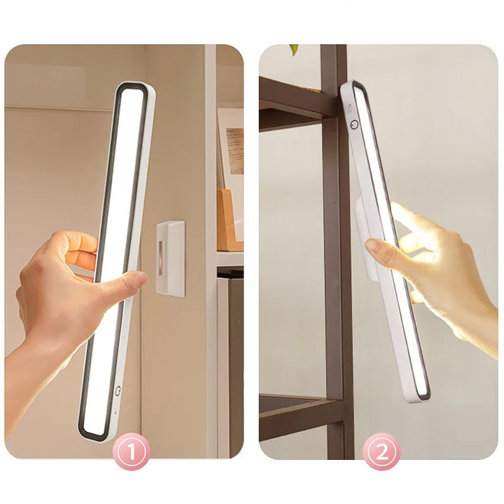 Moderne oplaadbare LED-leeslamp met dimfunctie, perfect voor comfortabel lezen.