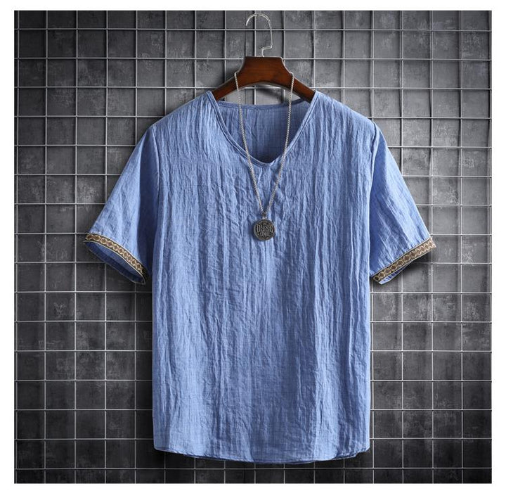 Ademend heren zomer T-shirt met V-hals, comfortabel en stijlvol voor casual herenmode.