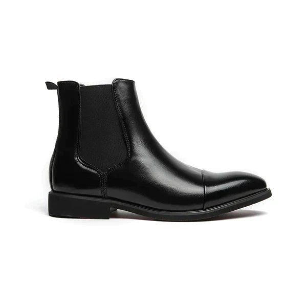Veelzijdige zwarte heren Chelsea laarzen, geschikt voor zowel formele als casual heren mode.