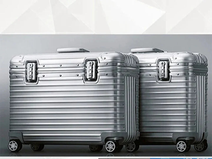 Elegante aluminium-magnesium reiskoffer. Stijlvolle hardcase met sterke constructie en TSA slot, perfecte luxe reisbagage.
