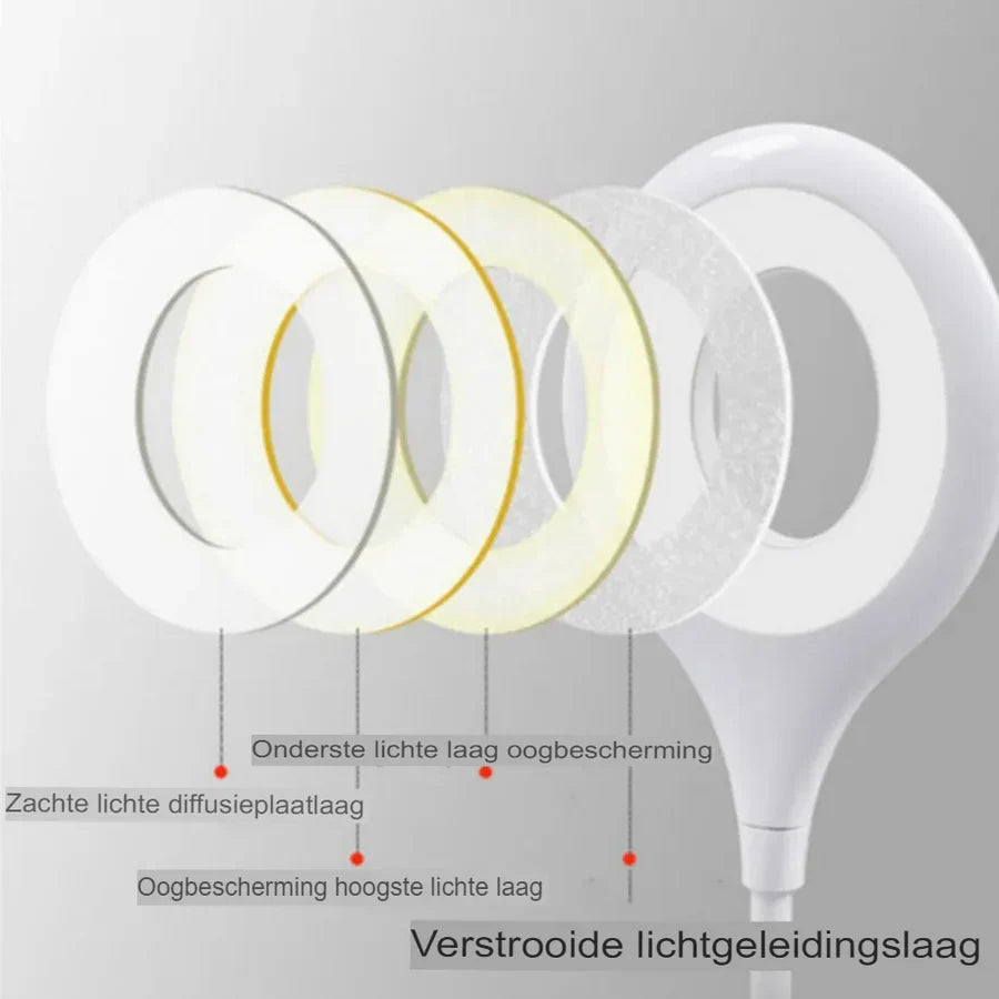 Modern wit oplaadbaar nachtlampje SoftGlow, geeft een zachte, oogvriendelijke LED gloed voor ontspanning.