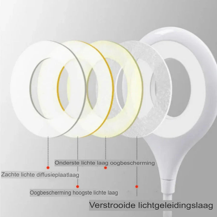 Modern wit oplaadbaar nachtlampje SoftGlow, geeft een zachte, oogvriendelijke LED gloed voor ontspanning.