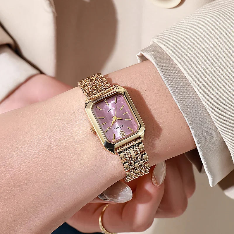 Stijlvol dames quartz horloge met krasbestendig glas en waterbestendig ontwerp.