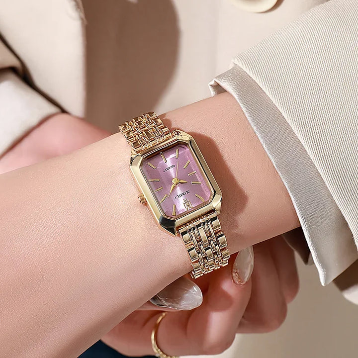 Stijlvol dames quartz horloge met krasbestendig glas en waterbestendig ontwerp.