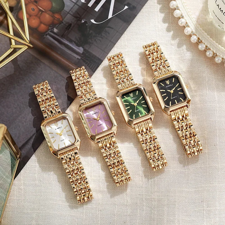 Dameshorloge met modern quartz uurwerk, elegant en stijlvol voor elke gelegenheid.