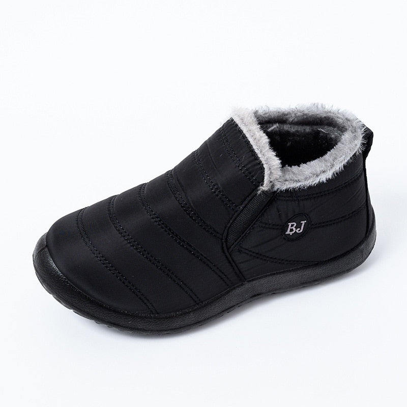 Detail van waterdicht membraan op de warme unisex winterlaarzen, perfect voor droge voeten in natte omstandigheden.