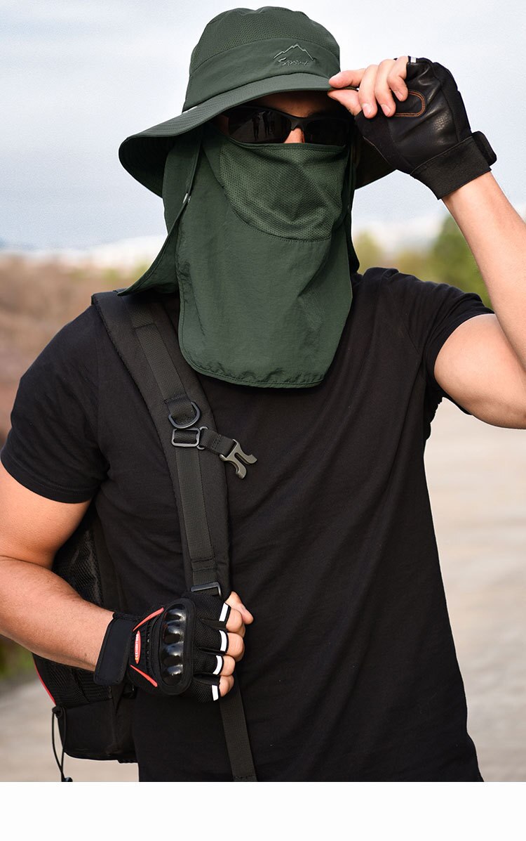 Outdoor vissershoed unisex, biedt volledige zonwering, ademend en lichtgewicht voor reizen.