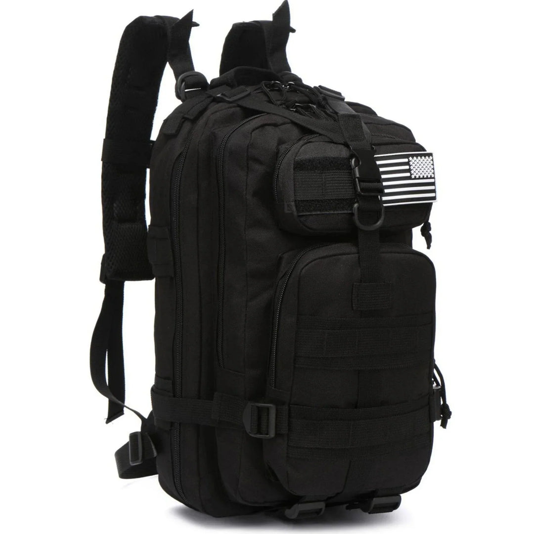 Rugpand van TrailPro tactische rugzak 50L, met verstelbare schouderbanden en heupgordel.