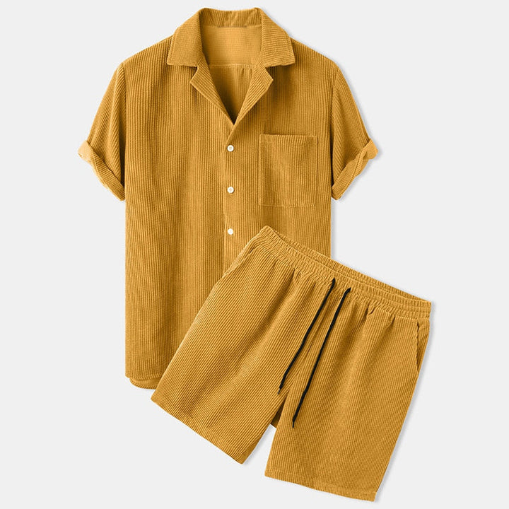 Heren stijlvolle combiset, comfortabele 2-delige outfit. Perfecte casual zomer kledingset voor mannen.