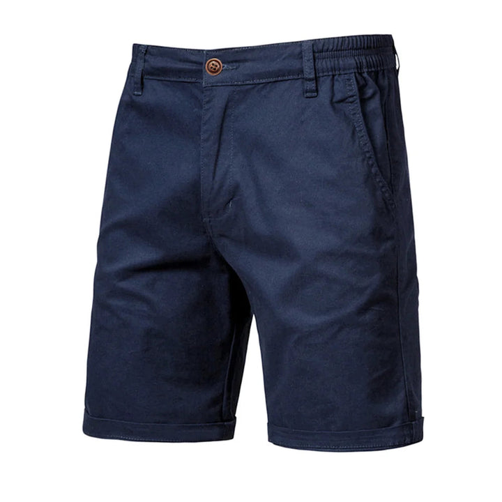 Stijlvolle heren chino short met elastische taille voor ultiem comfort. Perfecte pasvorm voor lente en zomer.