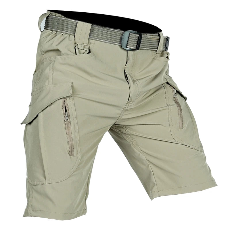 Heren zomer shorts met cargo zakken, perfect voor sport, vrije tijd of outdoor activiteiten. Ademend materiaal.