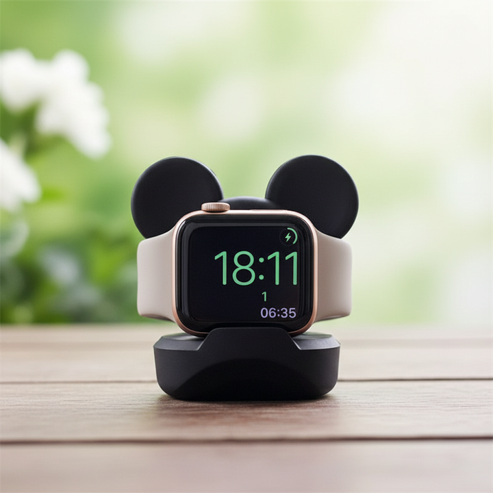 Siliconen BearStand oplaadstandaard voor Apple Watch; een stabiel bureau of nachtkastje accessoire.