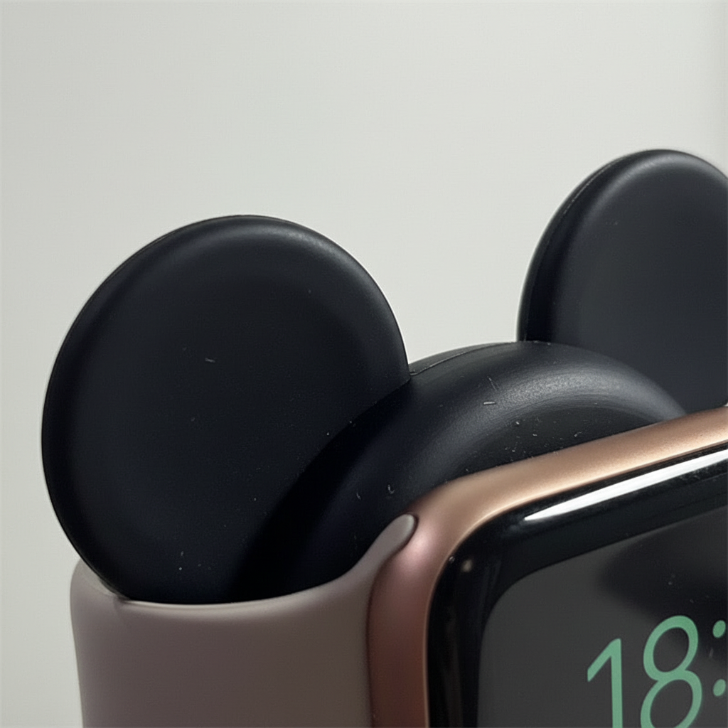 Apple Watch oplaadstandaard van duurzaam siliconen; BearStand gadget ideaal voor bureau.