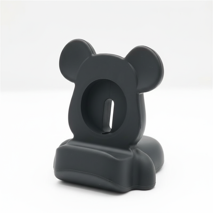 Kleurrijke BearStand siliconen houder, stijlvol op nachtkastje, speciaal voor jouw Apple Watch.