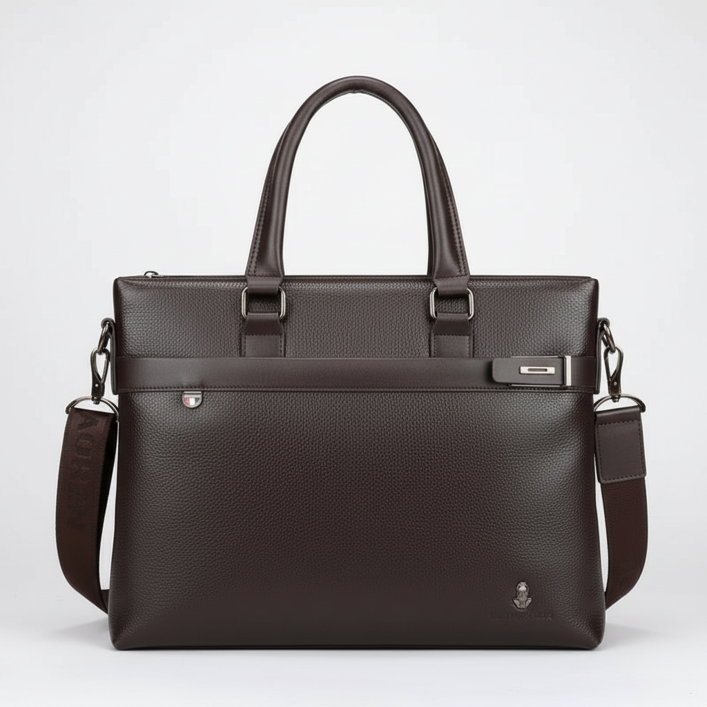 Hoogwaardige leren zakelijke tas voor heren, perfect als laptoptas, messenger bag of werktas.
