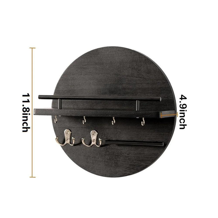 Elegante ronde sleutelhouder van duurzaam hout, perfect voor een modern interieur.