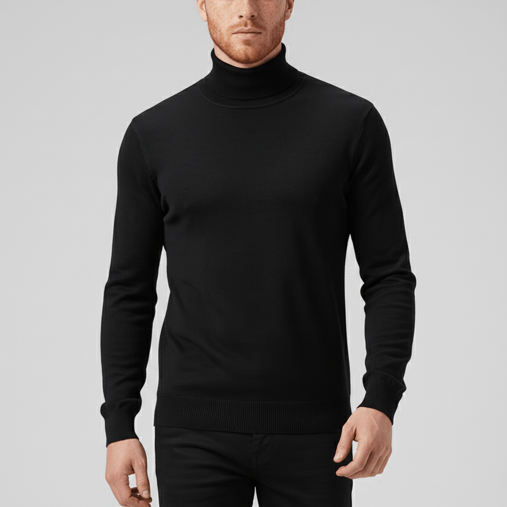 Heren slim-fit coltrui Toby. Stijlvolle en warme trui voor heren, ideaal voor winter en herfst.
