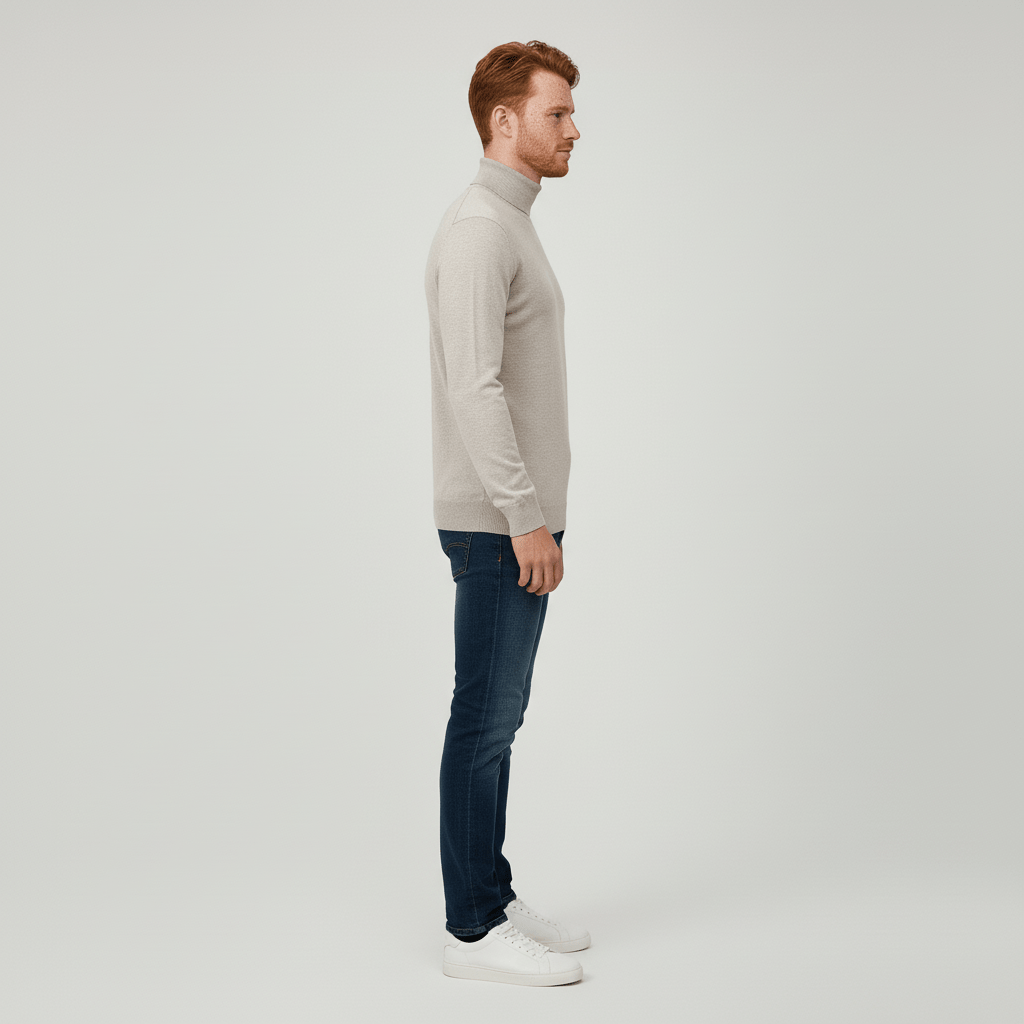 Elegante heren slim-fit coltrui. Ideaal voor zowel zakelijke afspraken als een stijlvolle casual outfit.