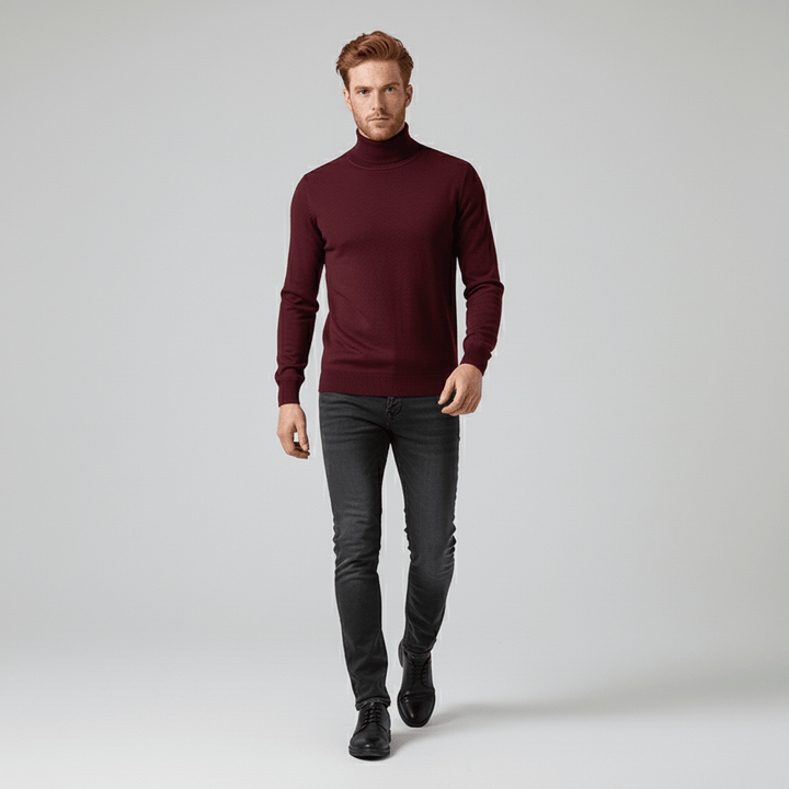 Zachte en warme slim-fit herencoltrui. Comfortabele pasvorm, ideaal voor koude dagen in stijl.