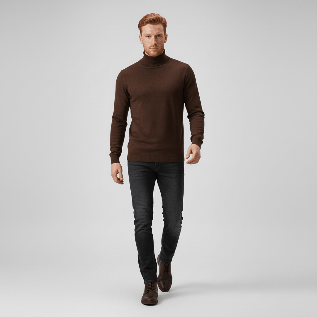 Moderne slim-fit coltrui voor heren. Geeft een scherpe, stijlvolle uitstraling voor de modebewuste man.