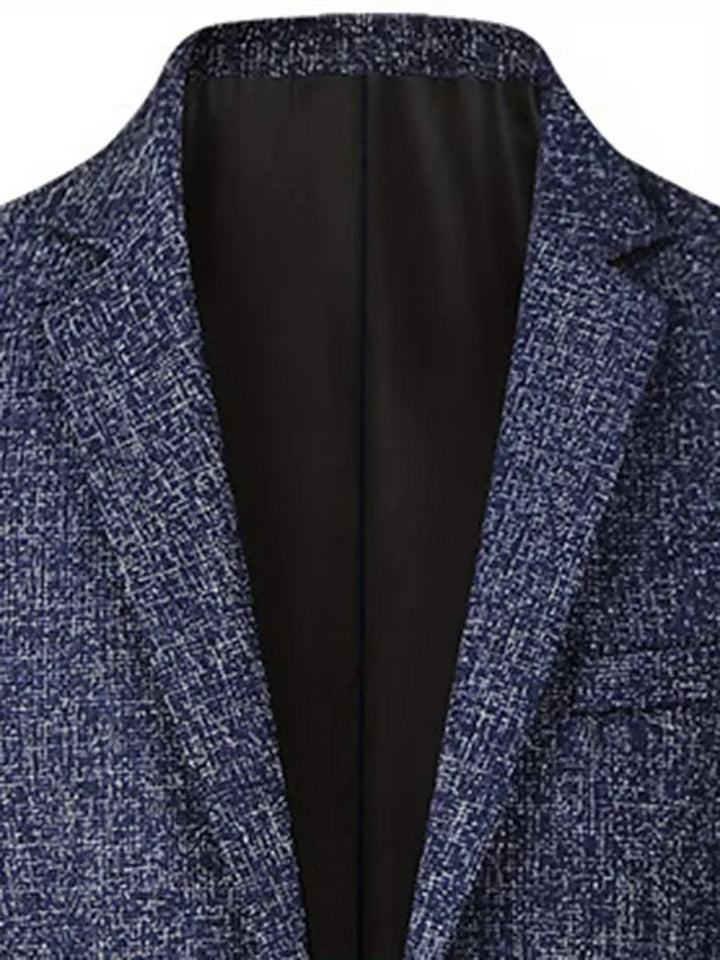 Single-breasted herenblazer, slim-fit en stijlvol, perfect voor een elegante zakelijke of casual look.