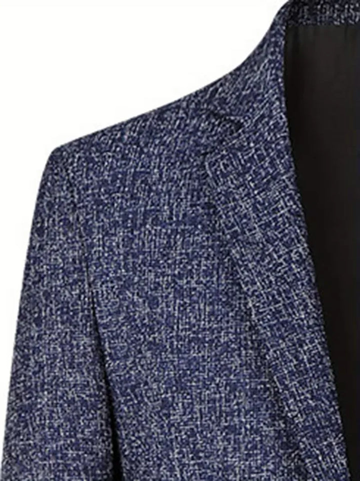 Heren slimfit blazer voor lente en herfst, kreukvrij en comfortabel, met klassiek notch revers.