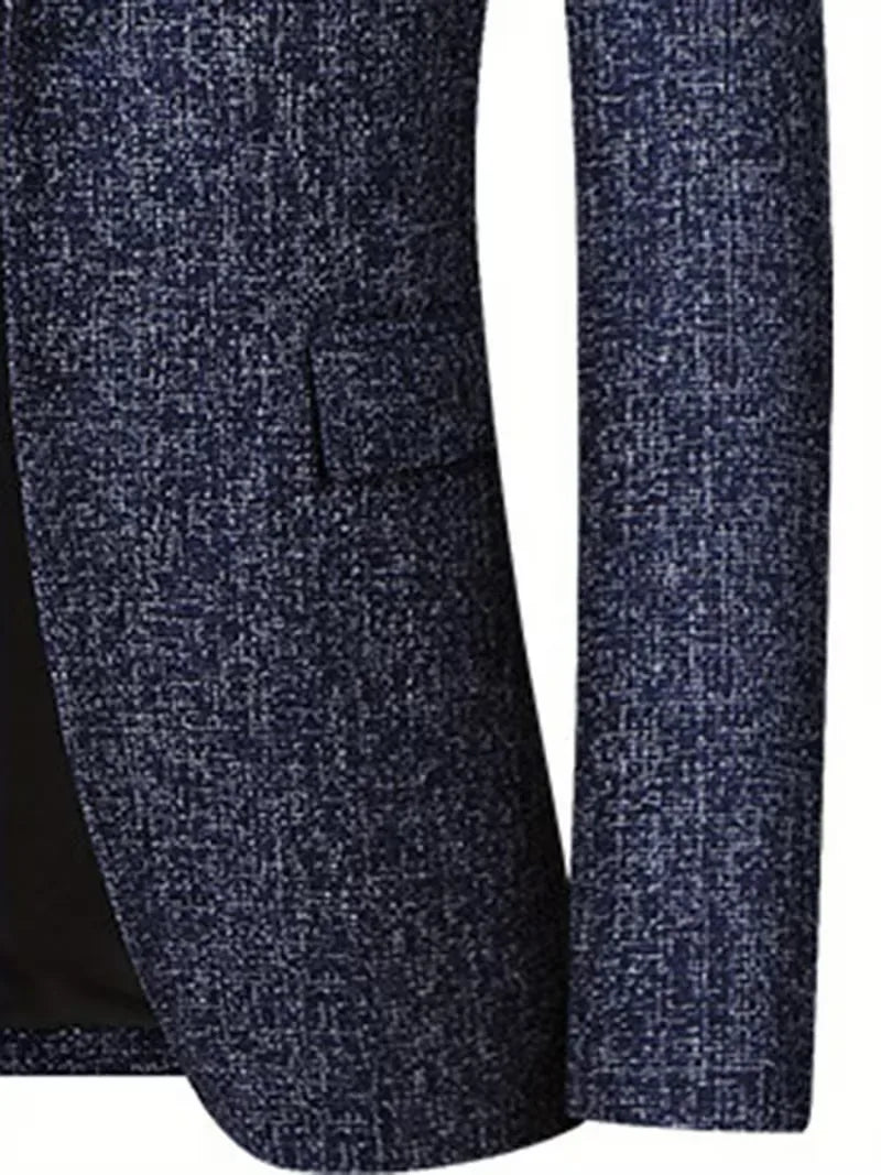 Moderne slim-fit herenblazer, bovenkleding met notch revers, voor een moeiteloos stijlvolle look.