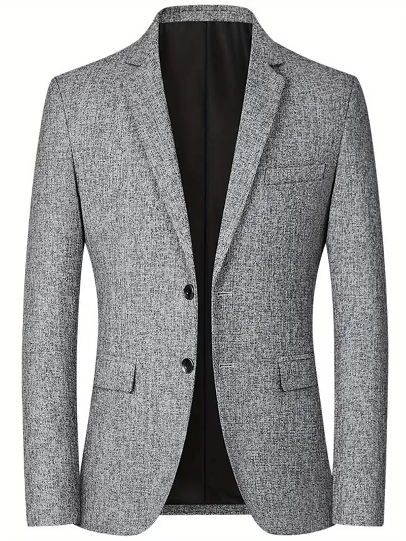 Kreukvrije slimfit herenblazer, perfecte bovenkleding voor een nette zakelijke of smart casual look.