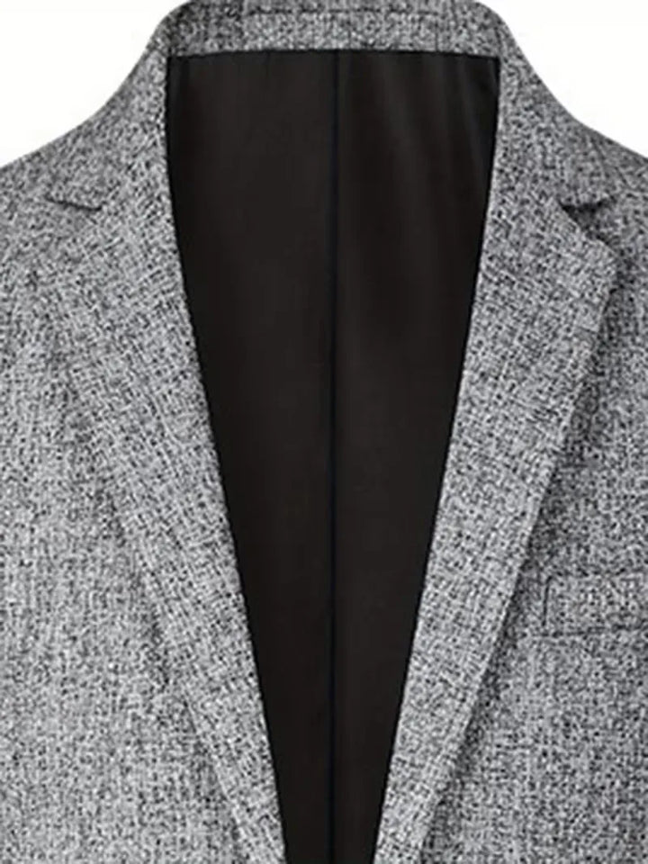 Elegante heren blazer, single-breasted en slim-fit, geschikt voor kantoor of stijlvolle avondjes.
