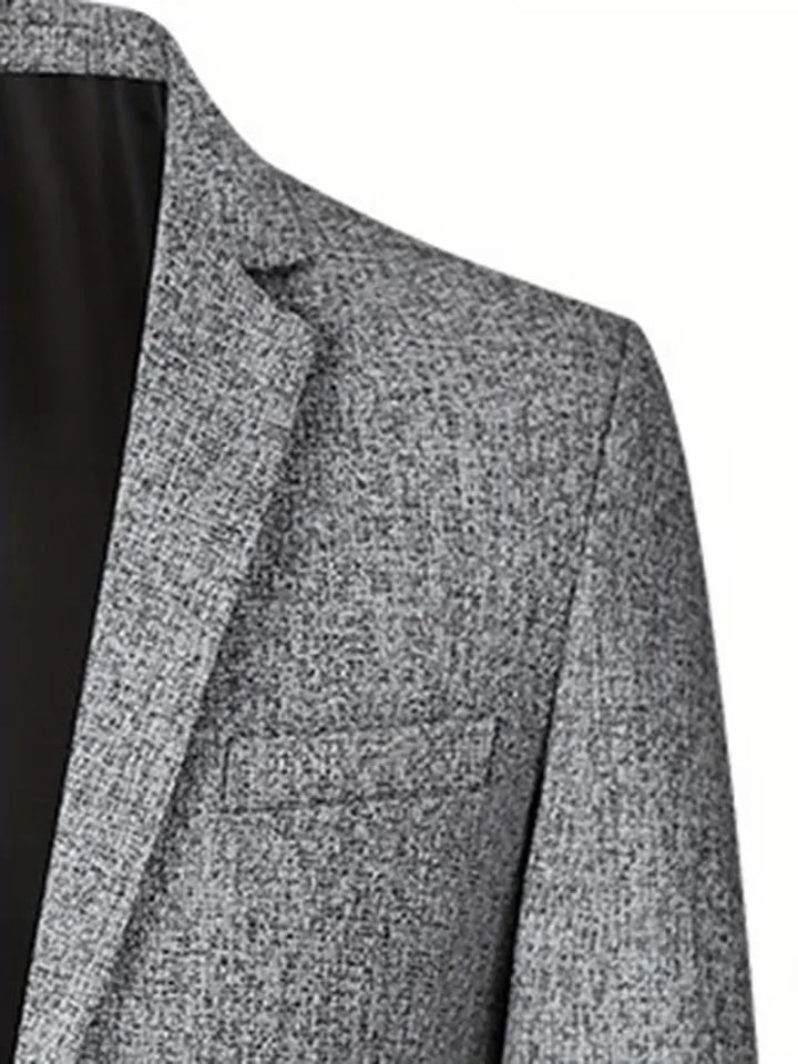 Stijlvolle zakelijke herenblazer, slim-fit model met klassiek notch revers, veelzijdig en kreukvrij.