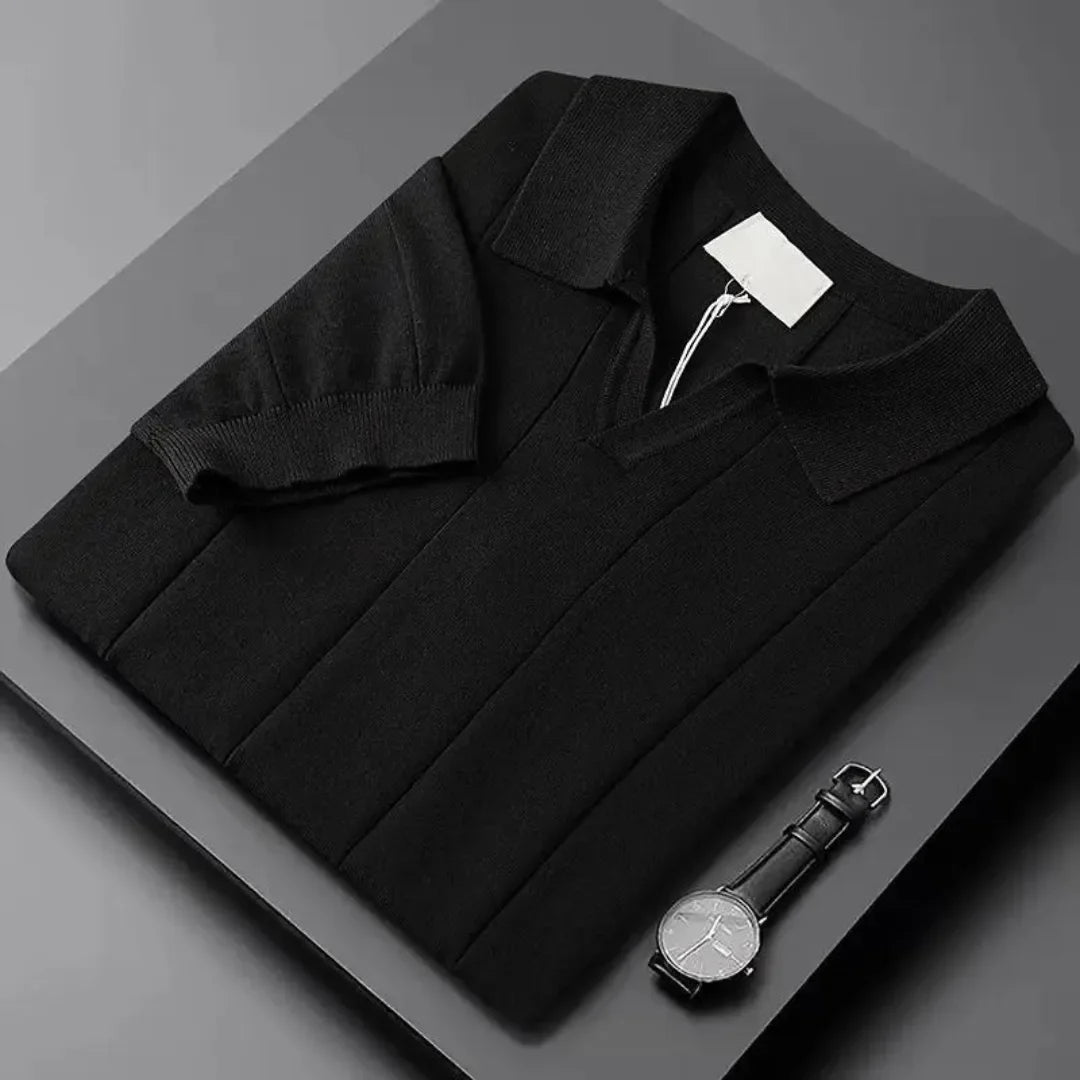 Casual heren polo, slim fit pasvorm, korte mouwen en ribbels, verkrijgbaar in verschillende zomerkleuren.