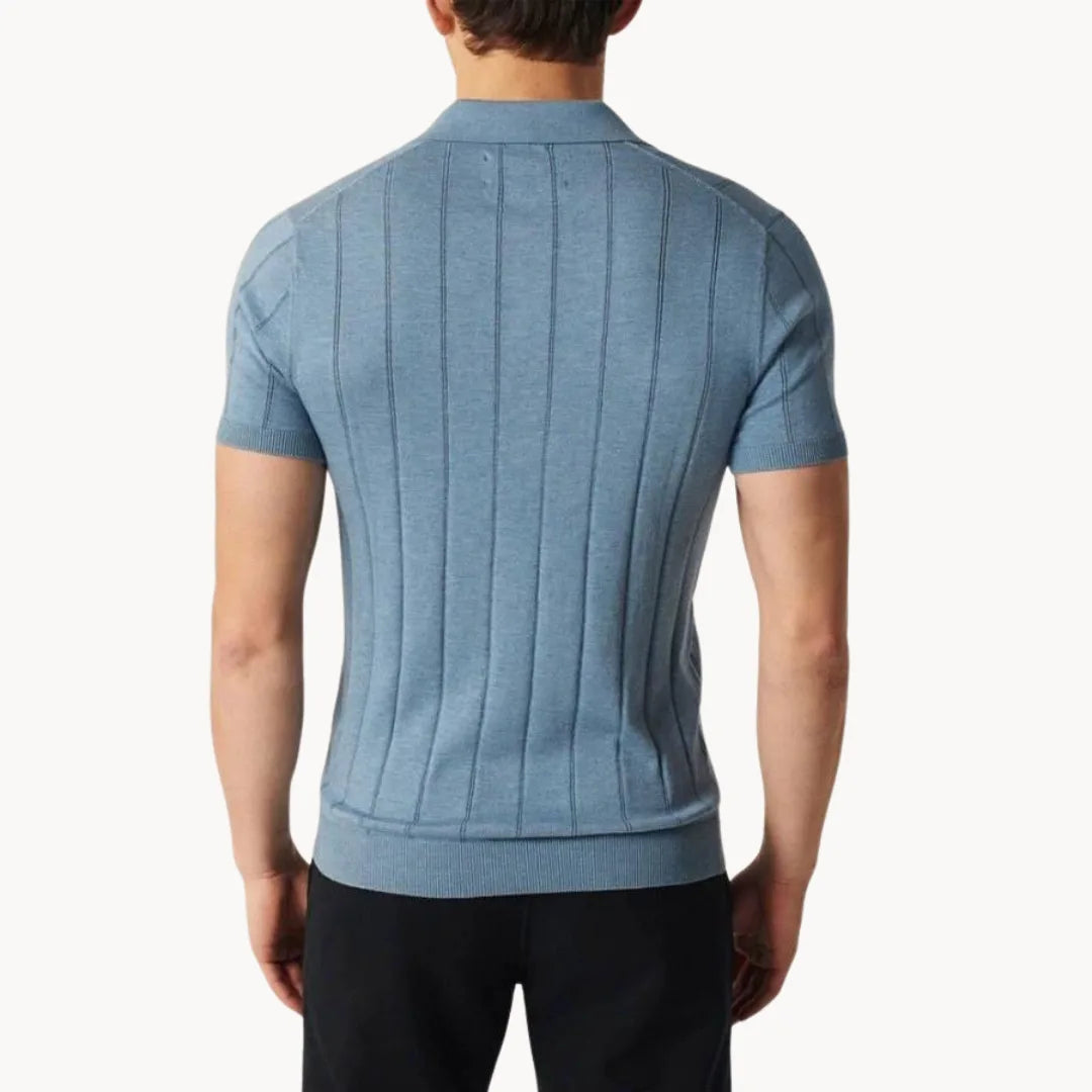 Zomerse heren poloshirt slim fit, met korte mouwen en ribbels design, in diverse kleuren verkrijgbaar.