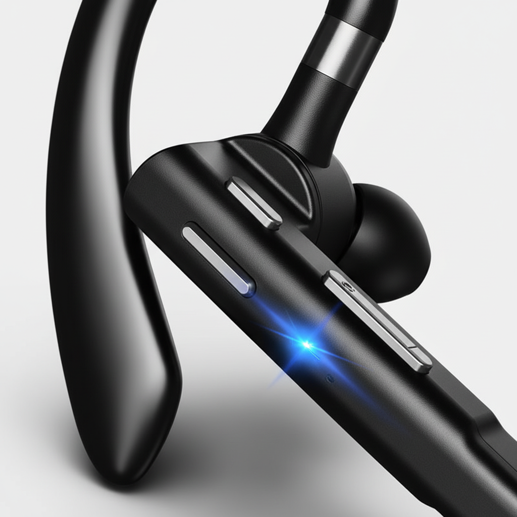 Professionele draadloze Bluetooth headset met ruisonderdrukkende microfoon voor glasheldere kantoorgesprekken.