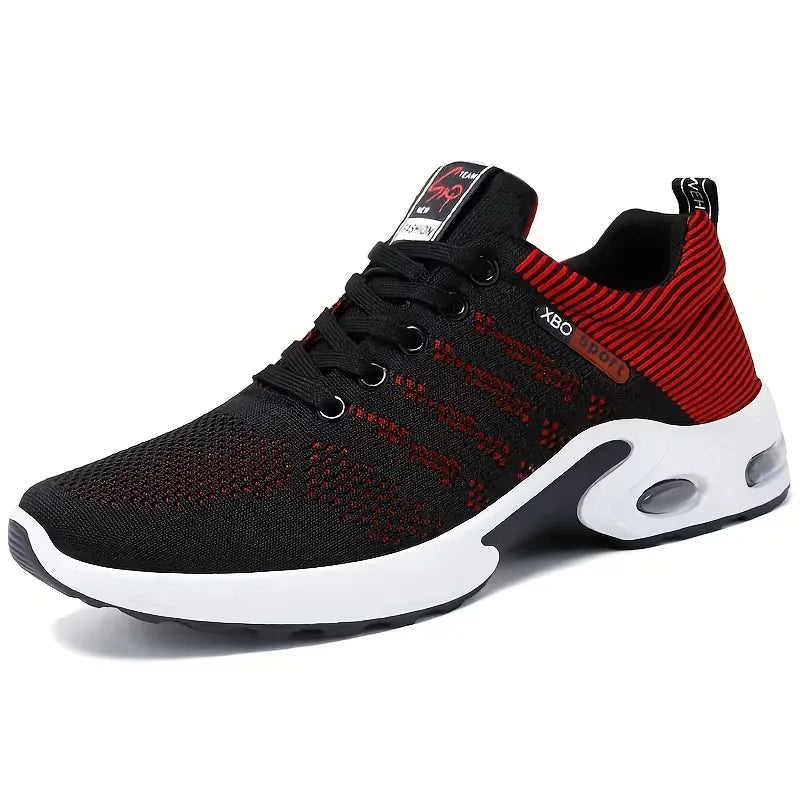 Veelzijdige heren ademende sneakers, lichtgewicht en comfortabel, veterschoenen voor hardlopen of wandelen.