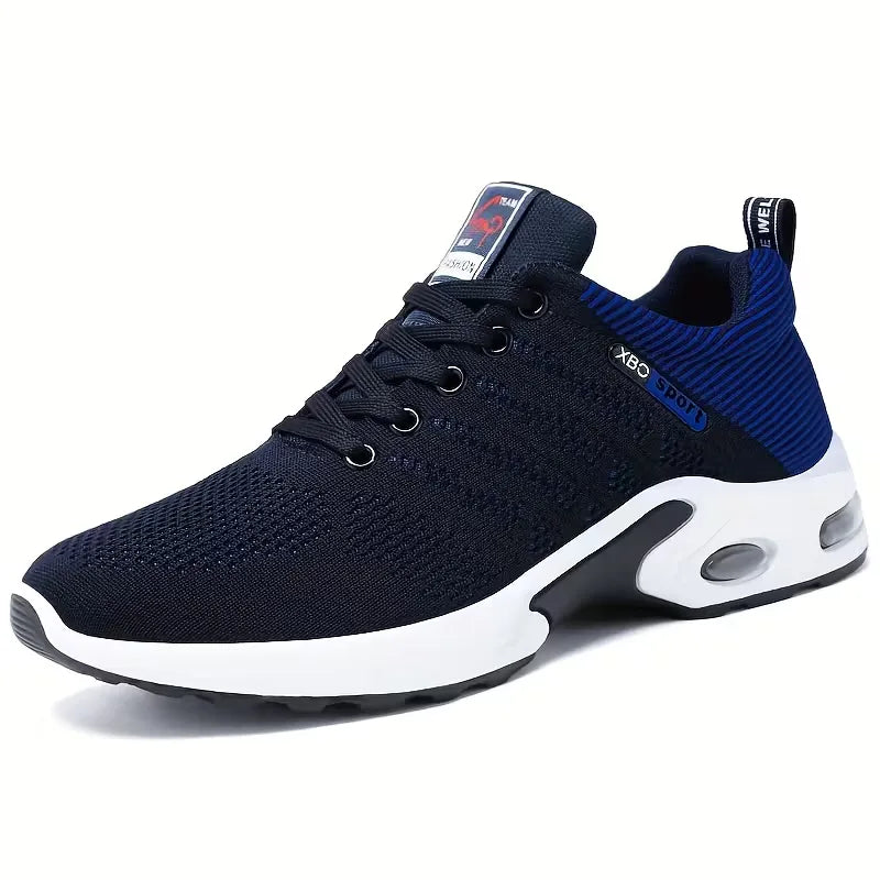 Zachte, ademende heren sportschoenen, lichtgewicht sneakers met vetersluiting voor een comfortabele pasvorm.
