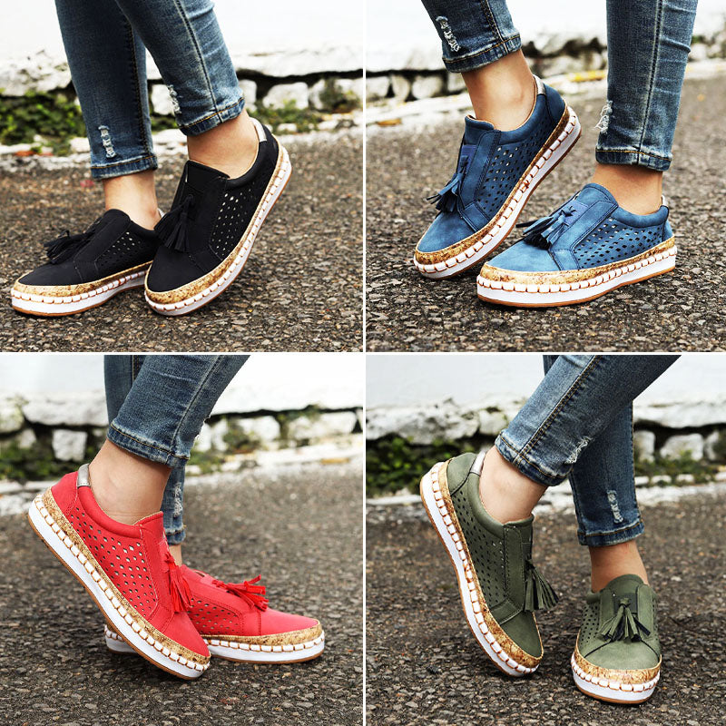 Rode instappers dames, comfortabele en trendy mode schoenen voor een casual look.