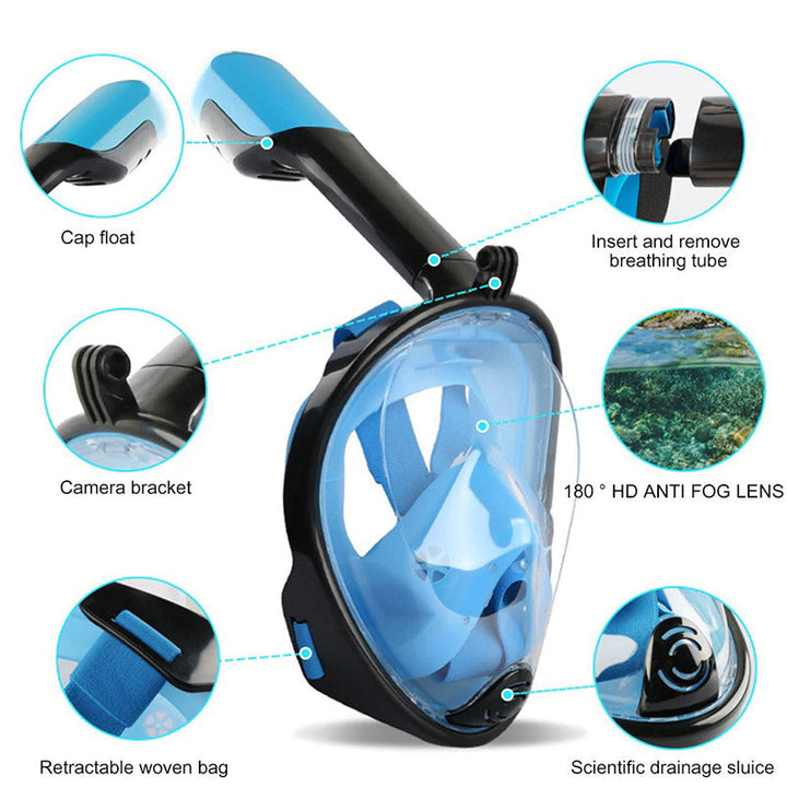 Duurzaam waterdicht snorkelmasker. Met pvc lens en siliconen afdichting voor comfortabele watersport.