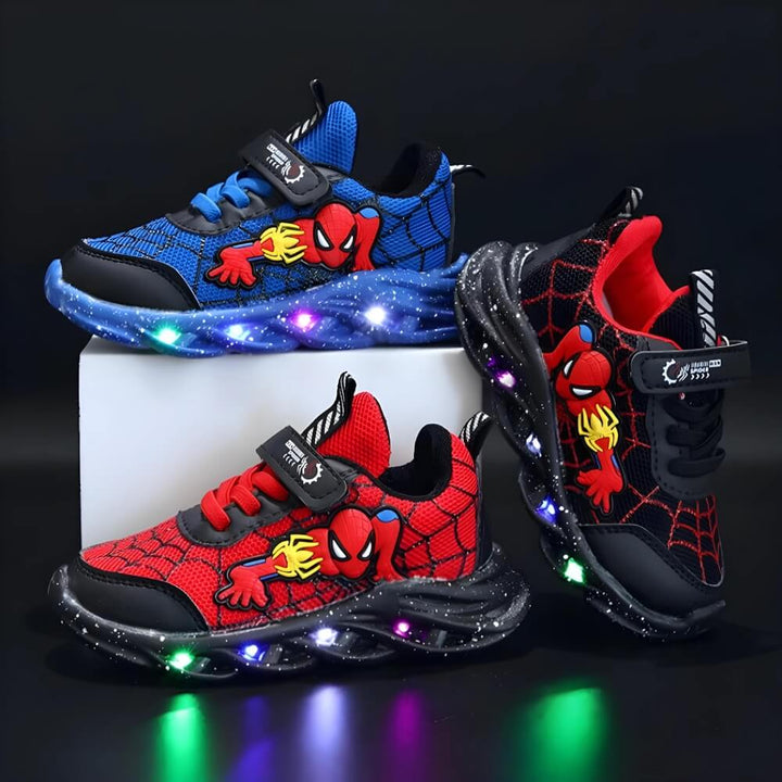 Kinder LED sneakers met kleurrijke lichtjes en klittenbandsluiting, perfect voor jongens en meisjes.