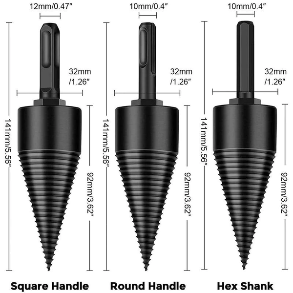 Hout splijten met deze efficiënte houtklover booradapter. Perfect voor haardhout, boomstammen en tuingereedschap.