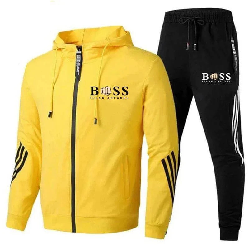 Veelzijdig heren sportkleding trainingspak. Hoodie en joggingbroek met elastische tailleband voor actieve mannen.