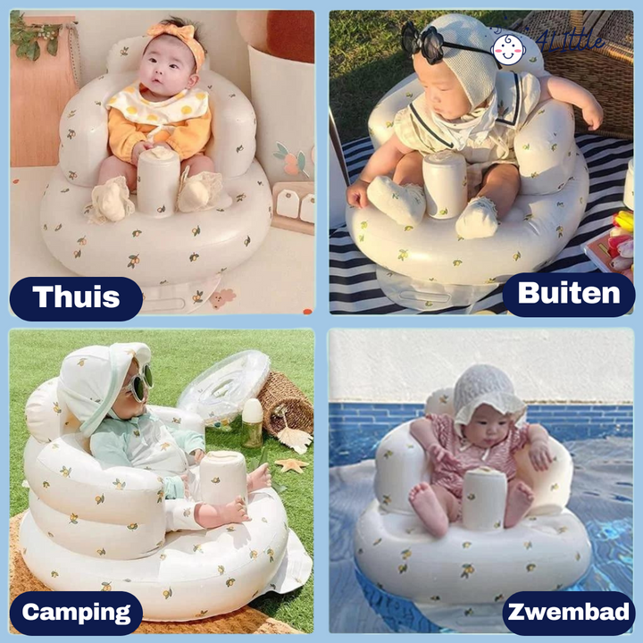 Babystoel opblaasbaar, met ergonomische rugondersteuning voor de ontwikkeling.