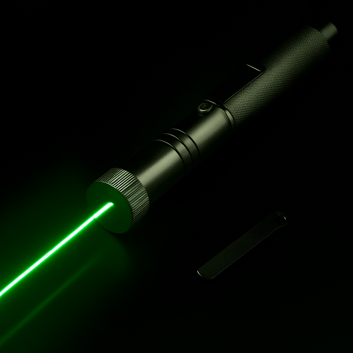 Krachtige groene laserpointer met groot bereik voor presentaties & outdoor. USB oplaadbaar.