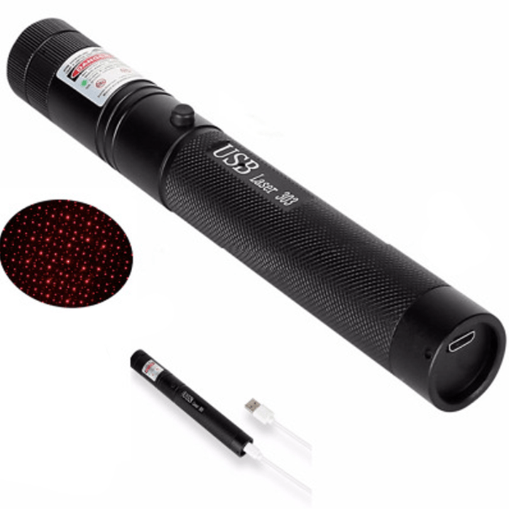 Rode laserpointer met groot bereik, geschikt voor presentaties & outdoor avonturen, USB oplaadbaar.