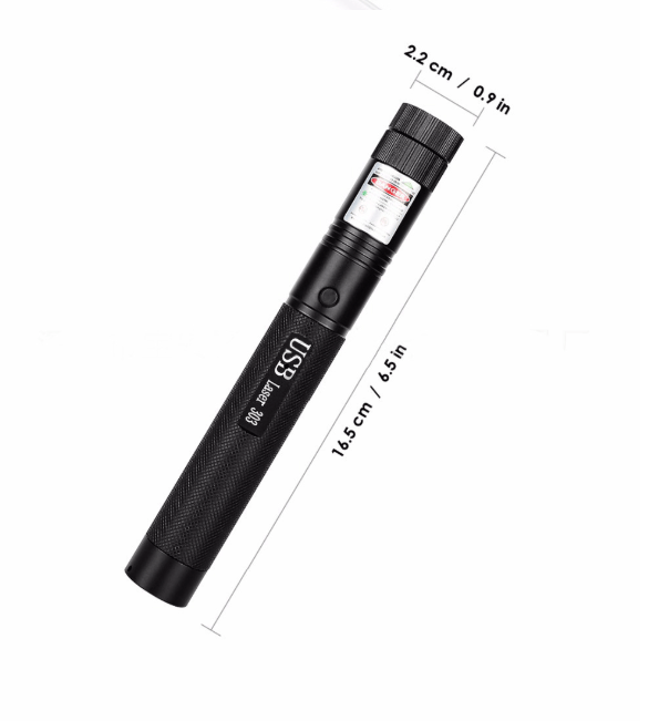 Duurzame metalen groene laserpointer, groot bereik, USB oplaadbaar, perfect voor precisie signalering.