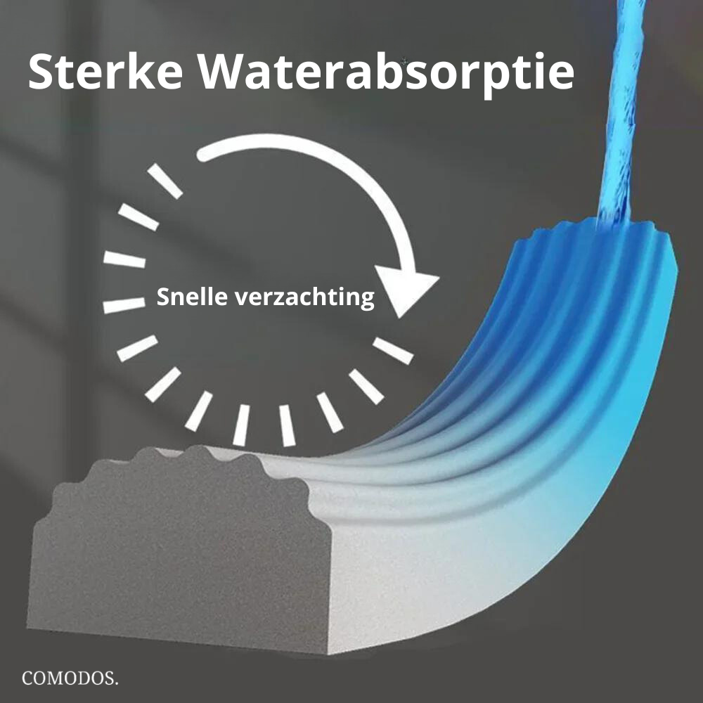 Handdweil in actie: reinig snel en efficiënt keukenwerkbladen en spatborden met deze absorberende minidweil.